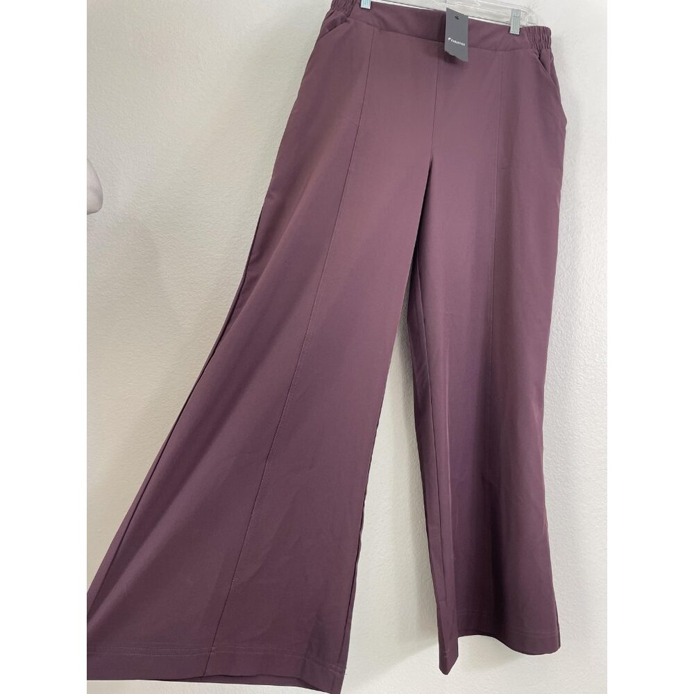 Fabletics Pants Womens XL Purple Wide Leg High Rise Stretch Pocket Elastic Waist